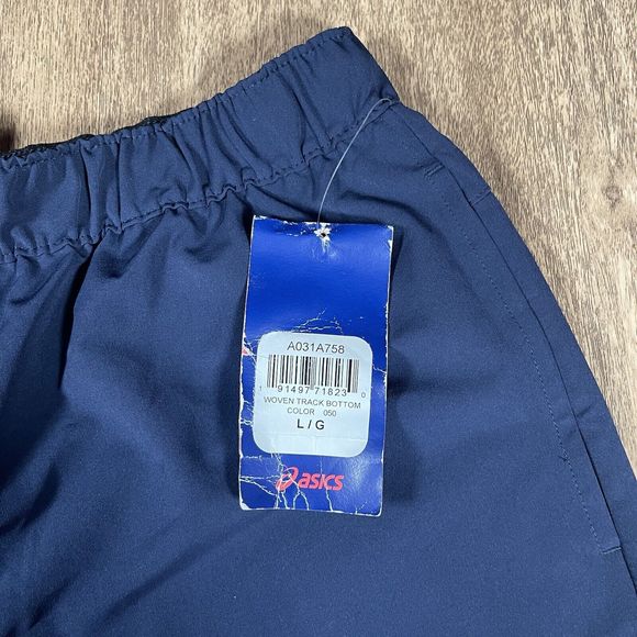 New Asics Calvary Warriors Woven Track Bottom With Pockets Men's Large Navy - Picture 5 of 16